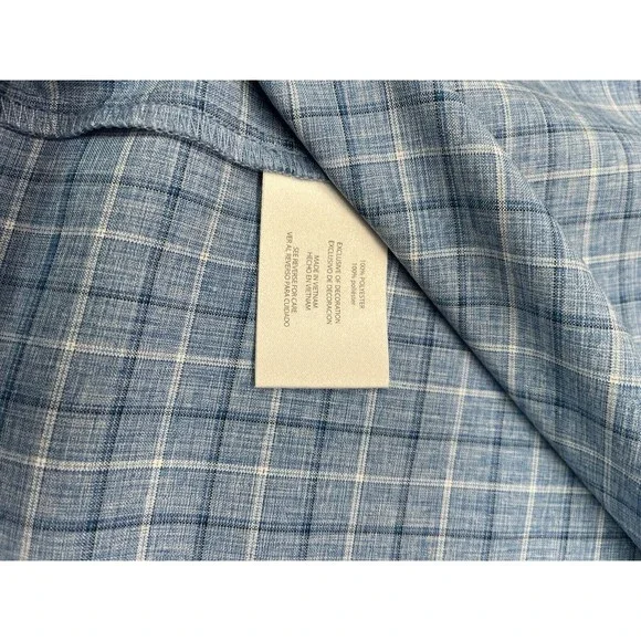 Orvis Men's Blue Check Plaid Button Up Short Sleeve Outdoor Shirt Medium - Picture 7 of 9